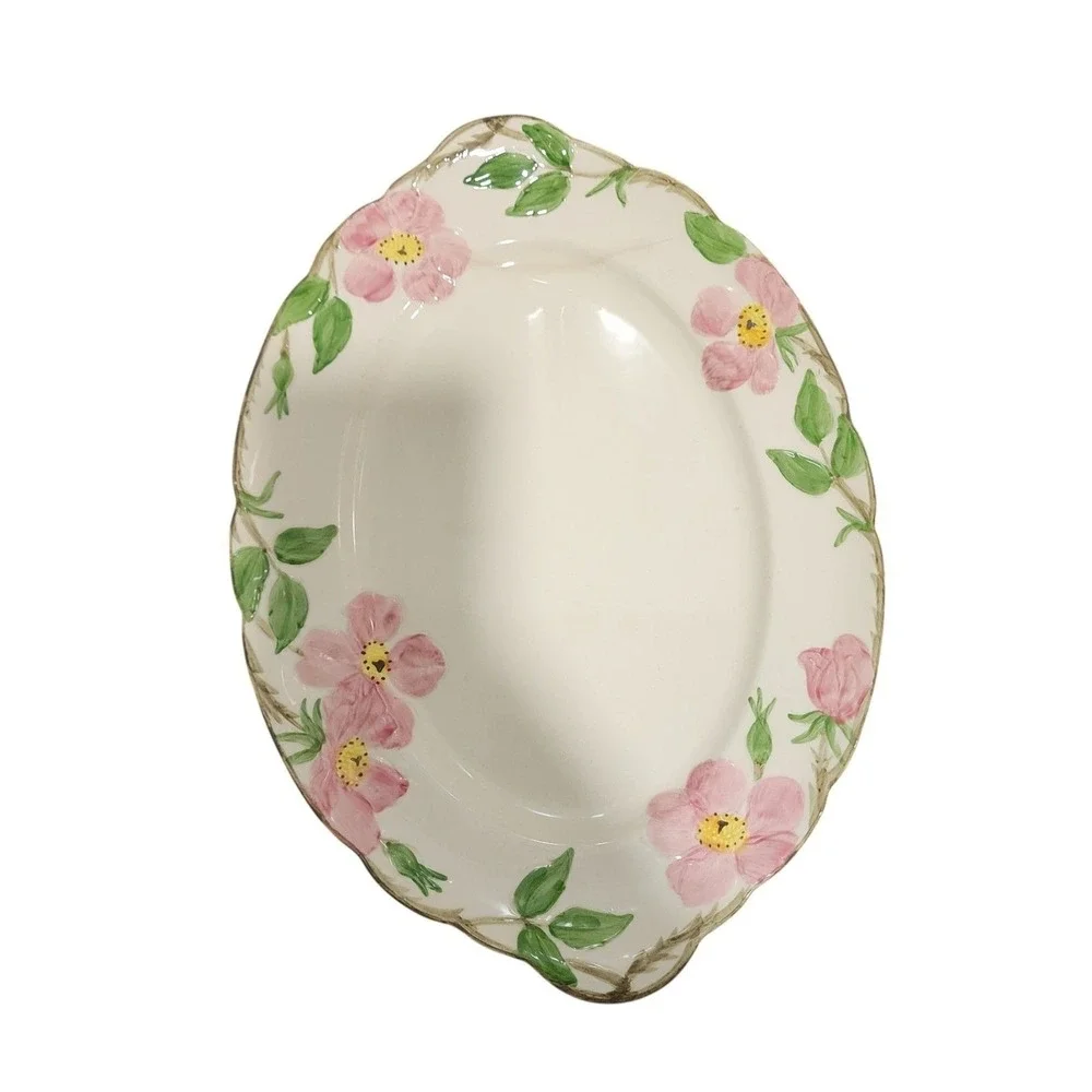Vintage Franciscan Desert Rose Style Oval Serving Plates 2pc Floral Cottagecore